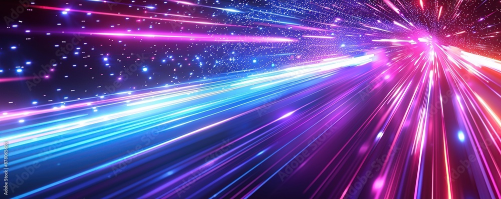 Obraz premium Abstract Light Trails and Glowing Particles