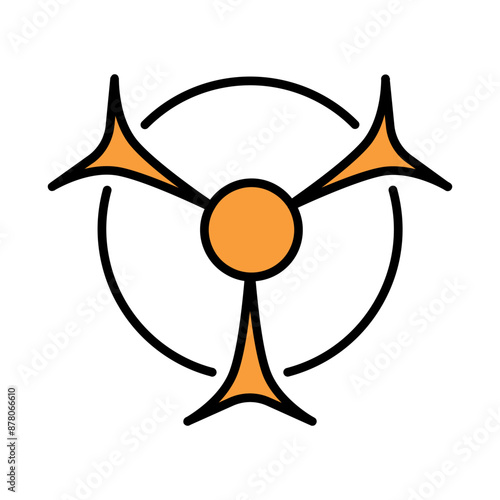 Radiation symbol line icon. Hazard, nuclear, warning, toxic, radioactive, contamination, danger, safety, alert, nuclear power, radiation exposure, environmental risk, hazard, symbol, radiation nuclear