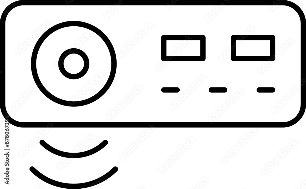 Line art illustration of Projector icon. Line art illustration of Projector icon.