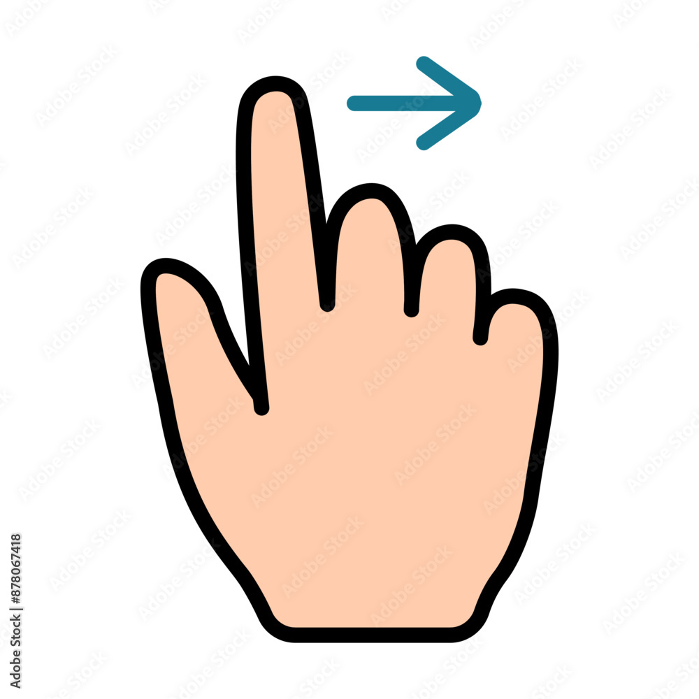 Obraz premium Touch pad icon. Index finger, doubleclick, decrease, increase, turn, rotation, approximation, press, Scrolling, click, arrow, sensor, turn. Zoom in, move, response time, x2