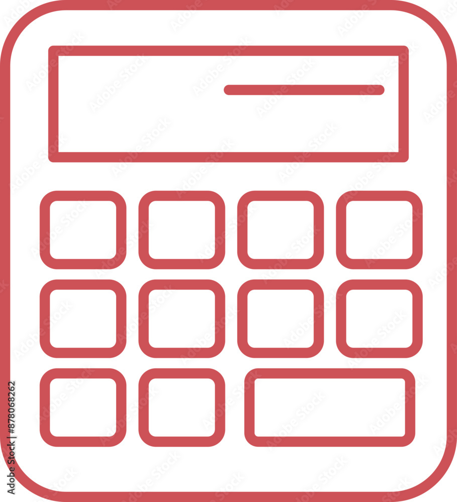 Orange Line art illustration of Calculator icon. Orange Line art illustration of Calculator icon.