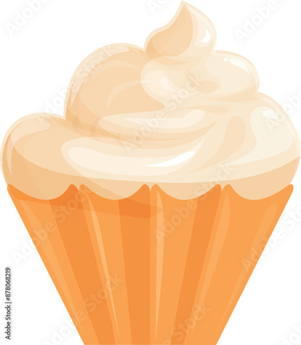 Single cupcake with creamy frosting is making your mouth water