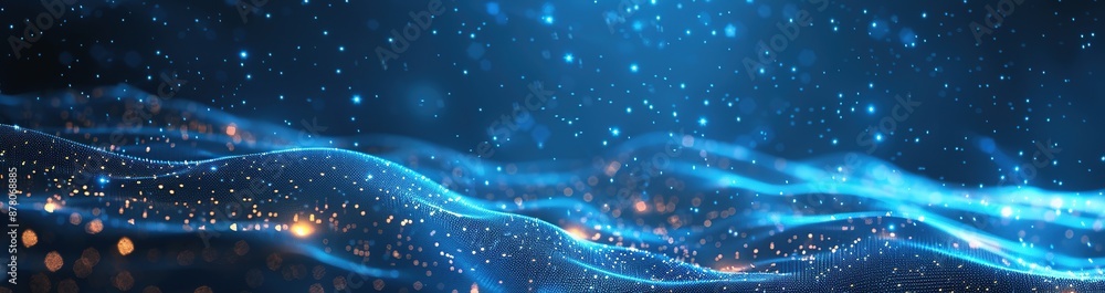 Obraz premium Abstract Blue and Gold Wave Background