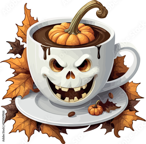 A Ghost’s Coffee Moment – Halloween Vector Art