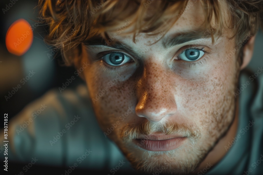 A young worker with a furrowed brow and clenched jaw, staring at a screen with frustration and stress etched on their face. A young worker with a furrowed brow and clenched jaw, staring at a screen with frustration and stress etched on their face.