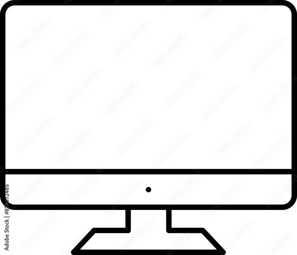 Line art Desktop icon in flat style. Line art Desktop icon in flat style.