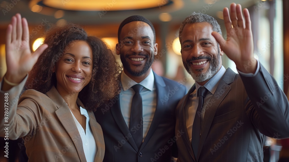 Business Team Celebrating Success: A business team high-fiving each other in an office, representing hope and accomplishment. Business Team Celebrating Success: A business team high-fiving each other in an office, representing hope and accomplishment.