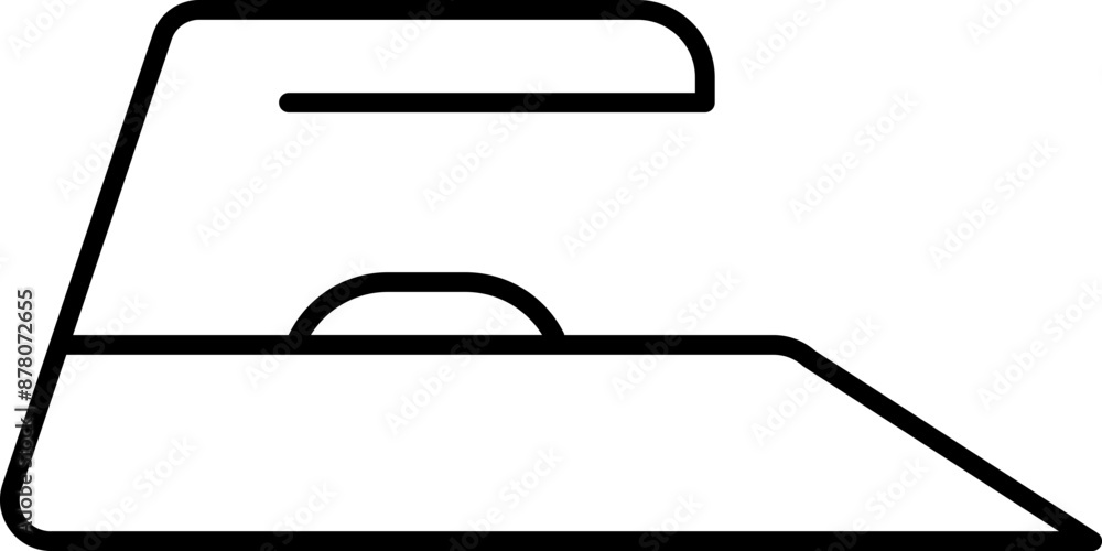 Flat style Iron icon in line art. Flat style Iron icon in line art.