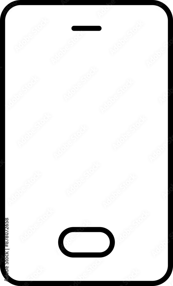 Flat style Smartphone icon in line art. Flat style Smartphone icon in line art.