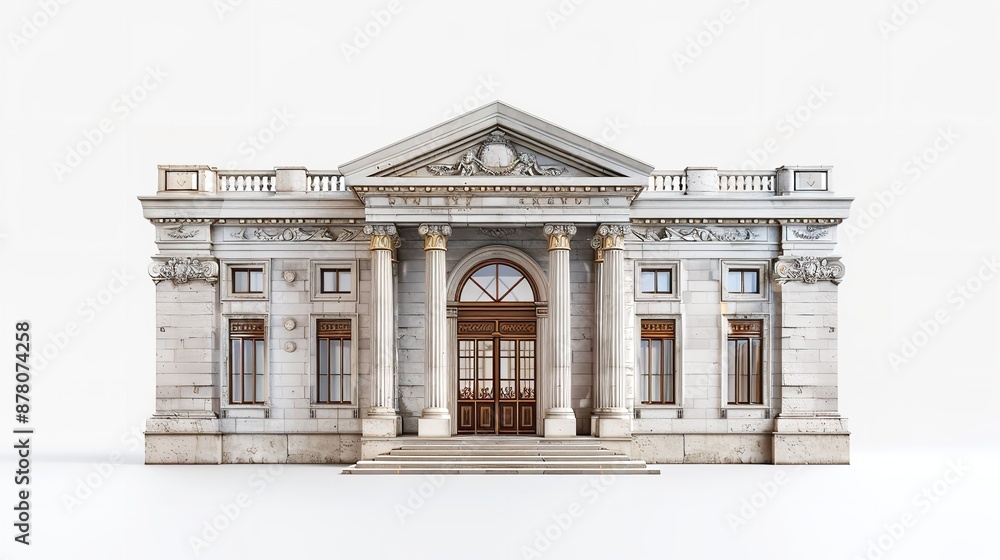 Obraz premium Architectural Marvel: Museum Building isolated on Transparent background.
