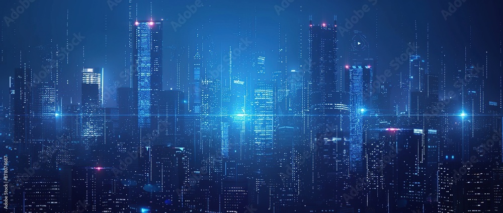 Futuristic Cityscape with Glowing Lights Futuristic Cityscape with Glowing Lights