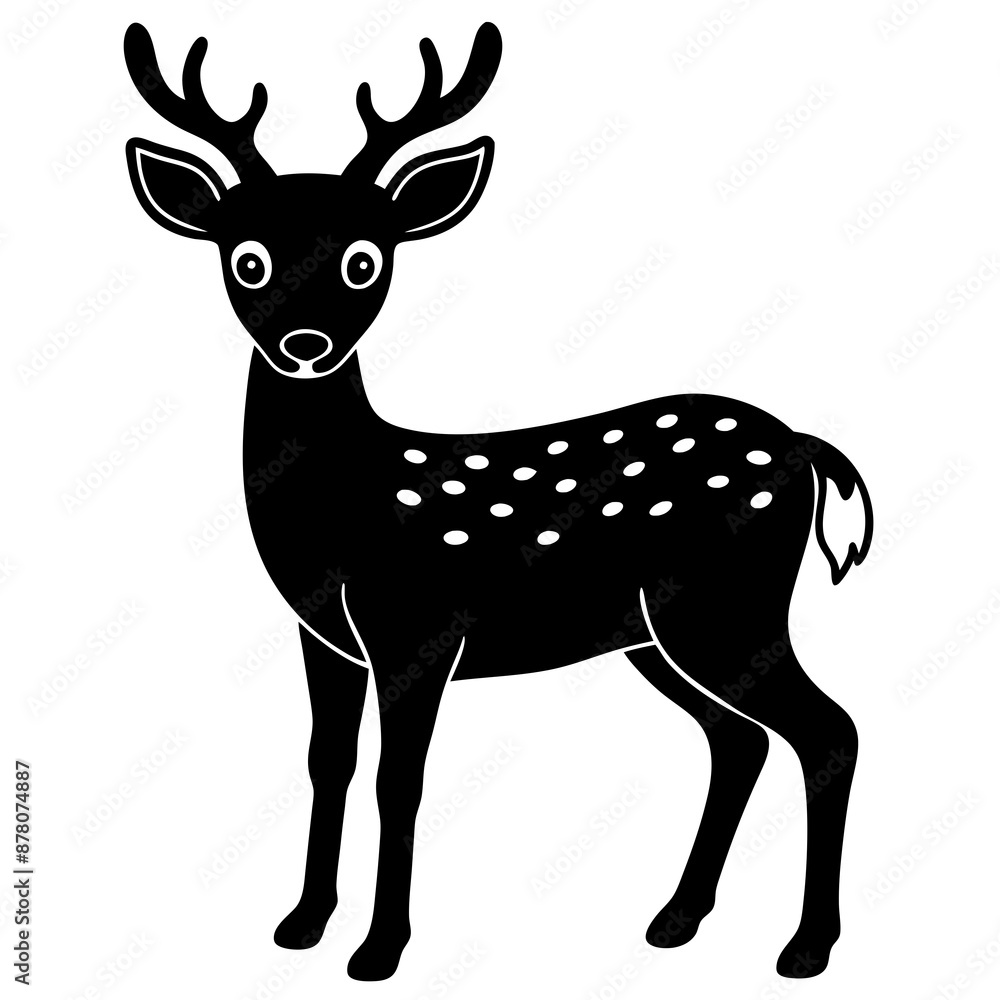 Obraz premium Deer silhouette vector illustration style. 