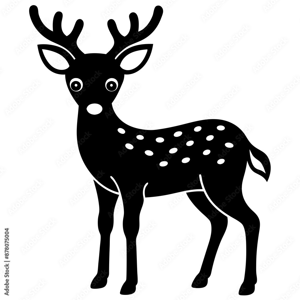 Deer silhouette vector illustration style.
Deer silhouette vector illustration style.