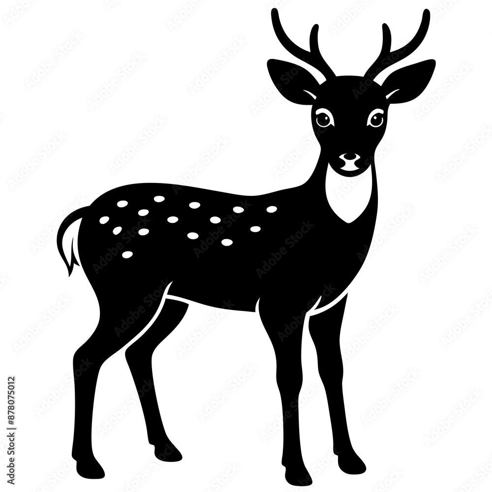Deer silhouette vector illustration style.
Deer silhouette vector illustration style.