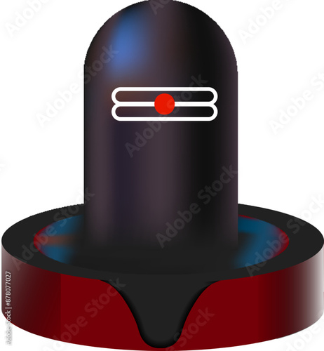 Black Shiva Lingam Statue Element.