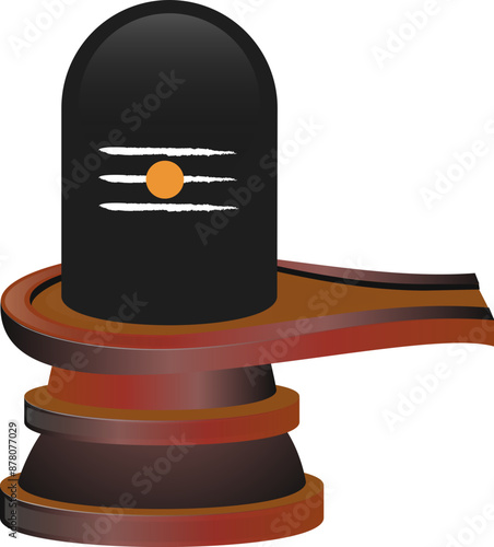 Black Shiva Lingam Statue Element for Worship.