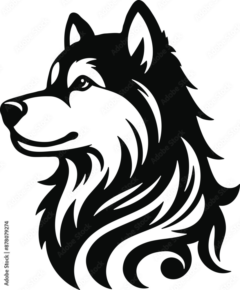 Dog head silhouette vector art illustration Dog head silhouette vector art illustration