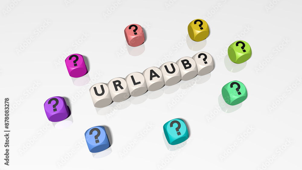 Buchstabenwürfel bilden das Wort Urlaub Buchstabenwürfel bilden das Wort Urlaub