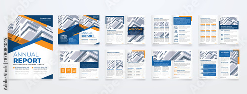 corporate brochure template design a4  page annual report with minimalist and simple cover style 