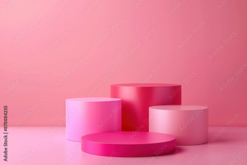 Pink podium with vibrant color gradient and text space, color gradient, trendy marketing Pink podium with vibrant color gradient and text space, color gradient, trendy marketing