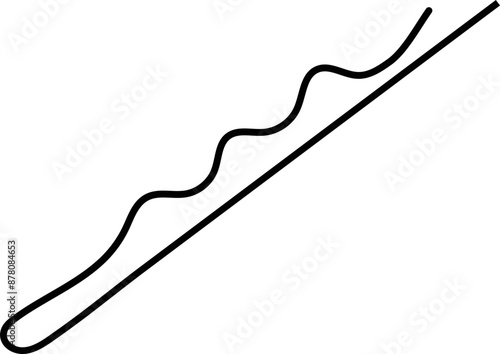 Bobby pins icon in black line art. 