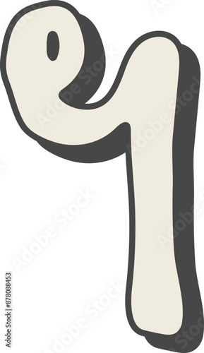 Bold Cute Thai Vowel Alphabet Doodle