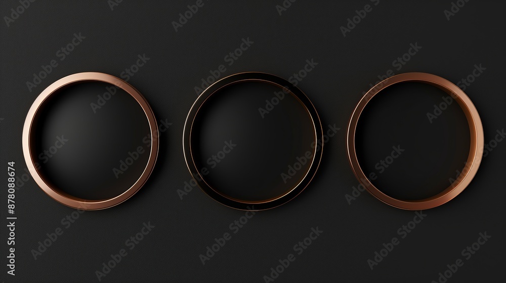 Set of gold rose gold black frame design. Set of gold rose gold black frame design.