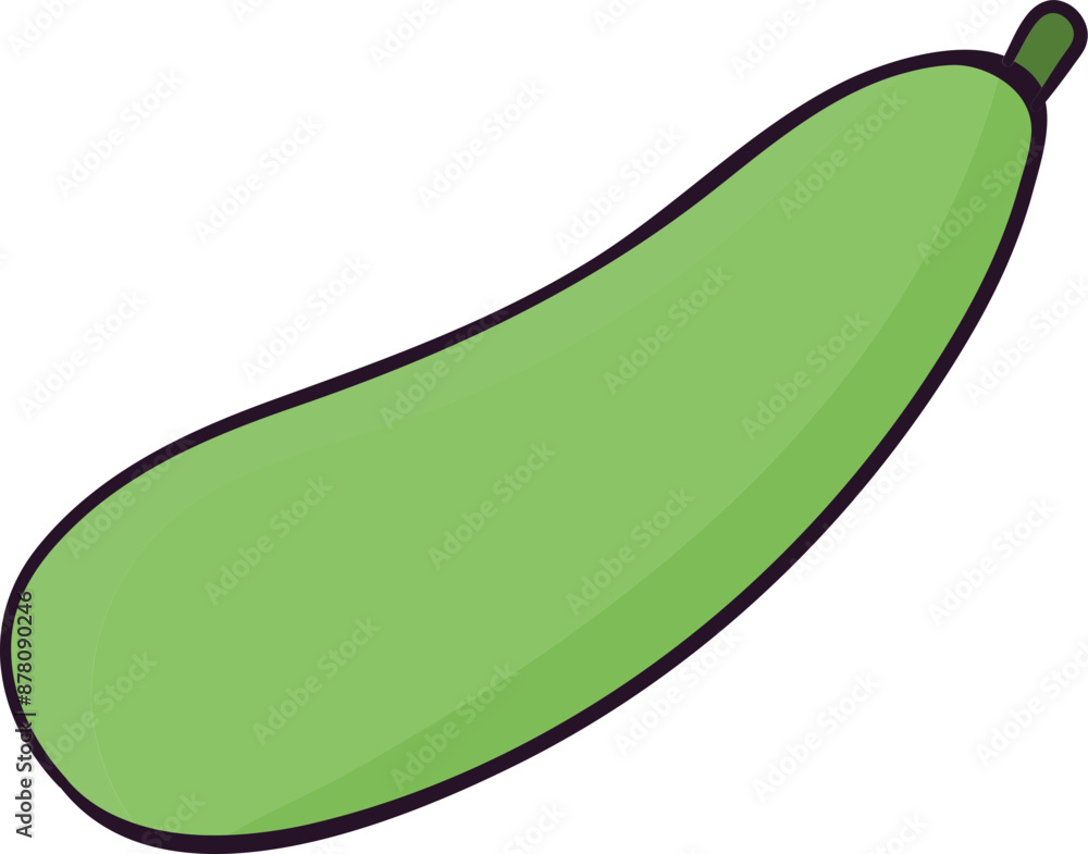 Green Bottle Gourd or Calabash Icon in Flat Style. Green Bottle Gourd or Calabash Icon in Flat Style.
