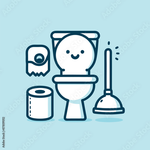 toilet icon and toilet training for children vector
