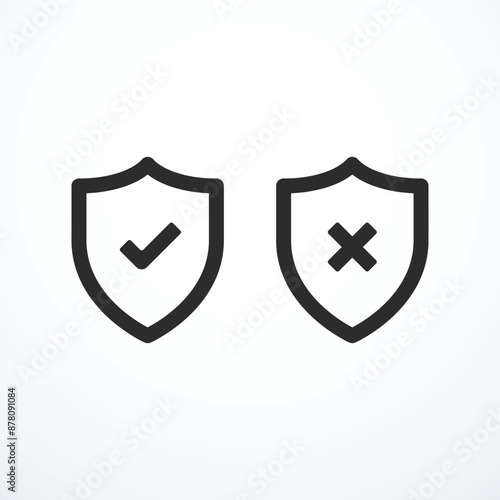 Free Download Shield check mark icon set. Vector illustration - GFXLoad