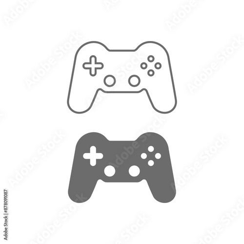 Gamepad icon set. Vector illustration