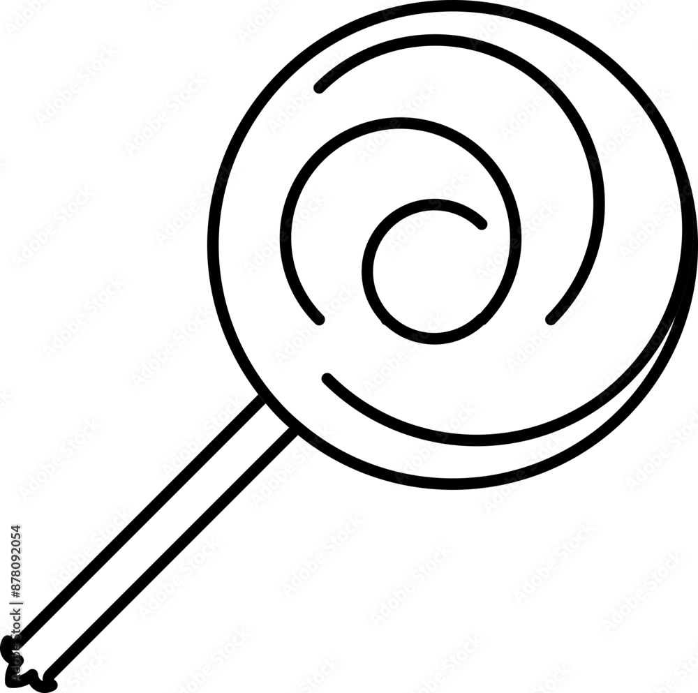 Isolated Lollipop Icon in Black Thin Line. Isolated Lollipop Icon in Black Thin Line.