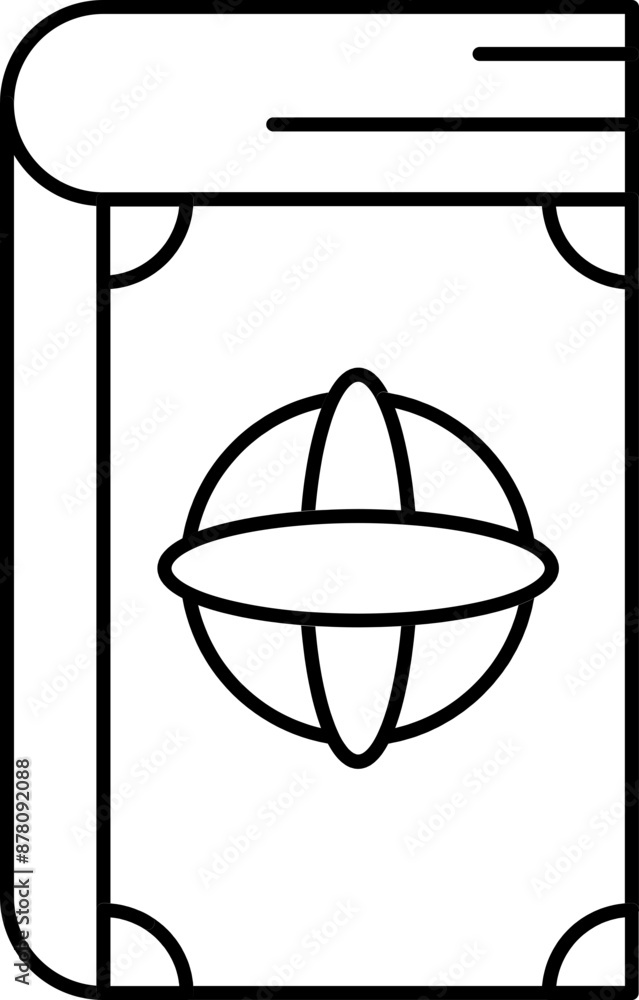 Spell Book Icon in Black Line Art. Spell Book Icon in Black Line Art.