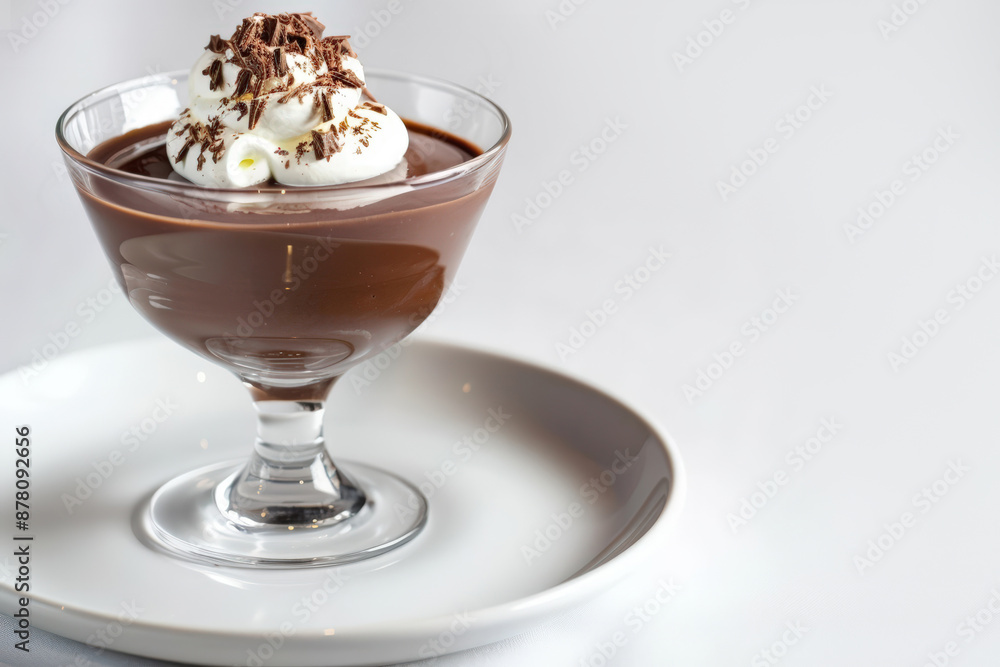 Luxurious Dark Chocolate Pudding in Coupe Glass Luxurious Dark Chocolate Pudding in Coupe Glass
