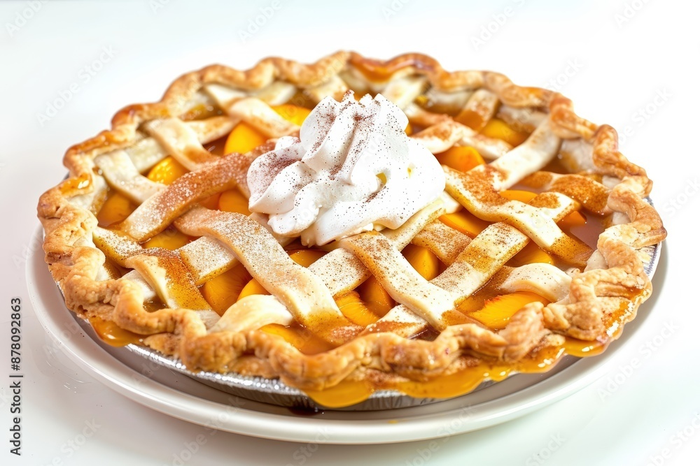 Gorgeous Deep Dish Peach Pie with Whipped Cream Topping Gorgeous Deep Dish Peach Pie with Whipped Cream Topping