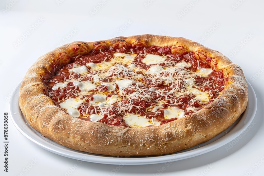 Artisanal Deep-Dish Cheese Pizza: Fluffy Crust, Melted Cheese Artisanal Deep-Dish Cheese Pizza: Fluffy Crust, Melted Cheese
