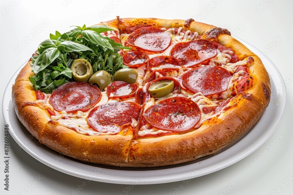 Golden Crust Deep-Dish Pepperoni Pizza with Tangy Tomato Sauce Golden Crust Deep-Dish Pepperoni Pizza with Tangy Tomato Sauce
