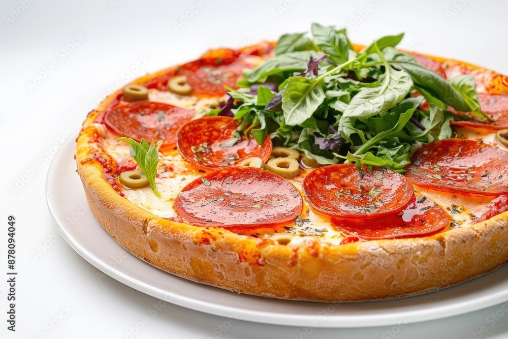 Vibrant Salad of Mixed Greens Deep-Dish Pepperoni Pizza Vibrant Salad of Mixed Greens Deep-Dish Pepperoni Pizza