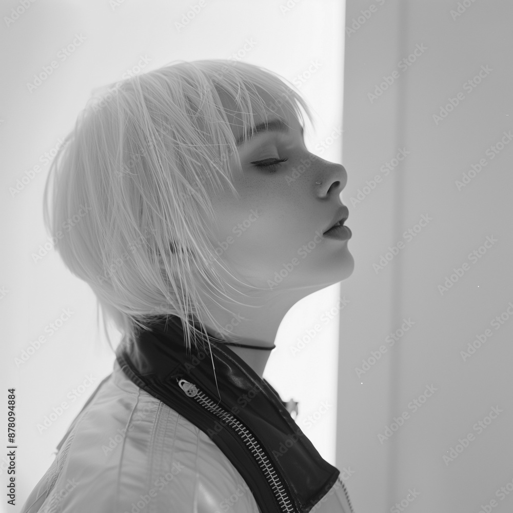 Fototapeta premium Ein emotionales CD-Cover Profilfoto digitale Kunst eines hübschen Frauen Gesicht