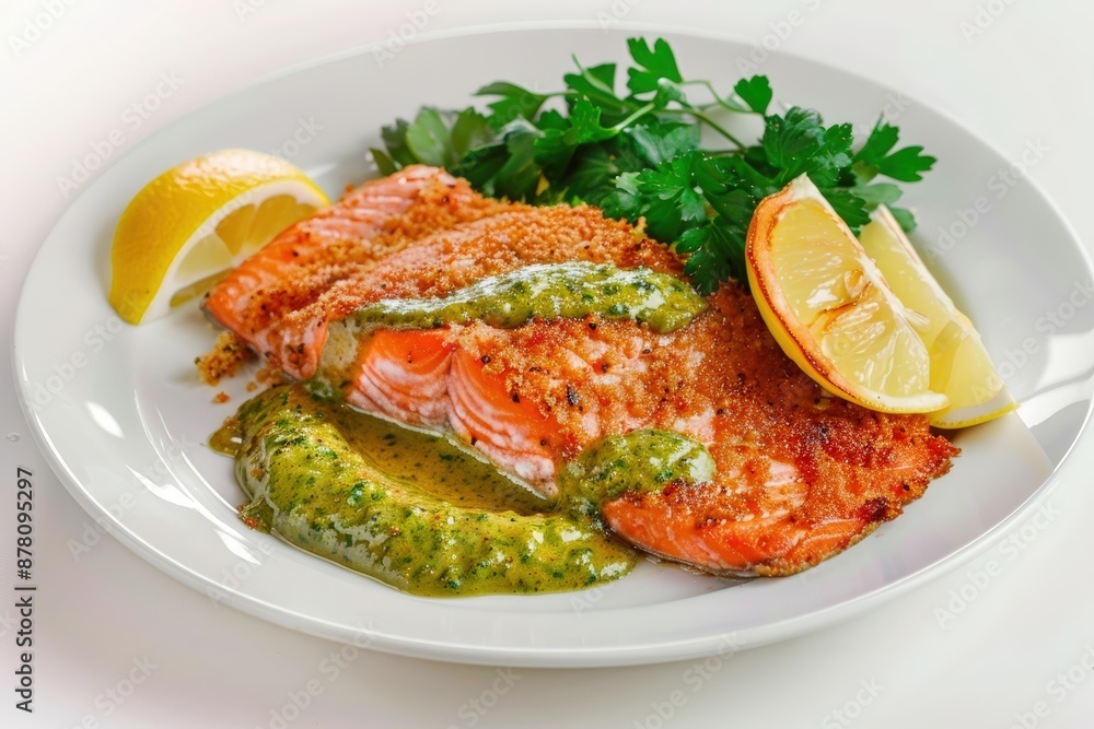Mouthwatering Deep-Fried Salmon Fillet with Mustard and Golden Panko Crust Mouthwatering Deep-Fried Salmon Fillet with Mustard and Golden Panko Crust