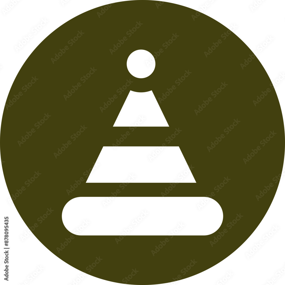 Illustration of santa hat circle icon in green and white color. Illustration of santa hat circle icon in green and white color.