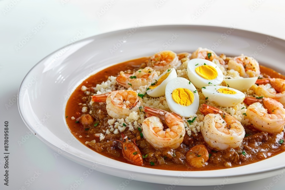 Captivating Shrimp and Crawfish Stew with Velvety Spice-infused Sauce and Gourmet Garnishes Captivating Shrimp and Crawfish Stew with Velvety Spice-infused Sauce and Gourmet Garnishes