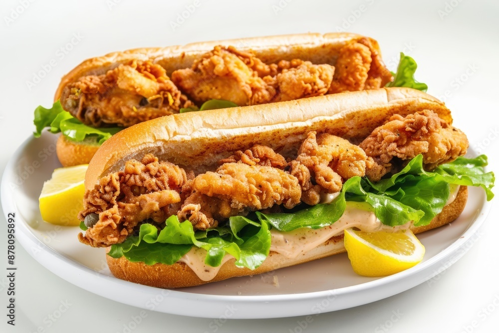 Delectable Oyster Po Boy Sandwich with Remoulade Delectable Oyster Po Boy Sandwich with Remoulade