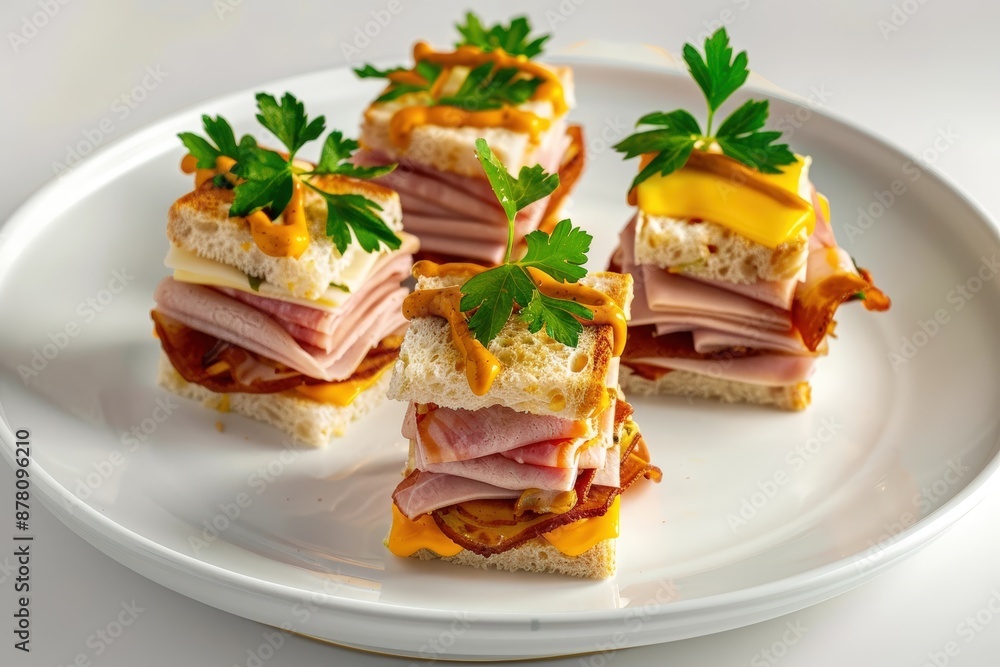 Tantalizing Deli Sandwich with Fresh Parsley Decoration Tantalizing Deli Sandwich with Fresh Parsley Decoration