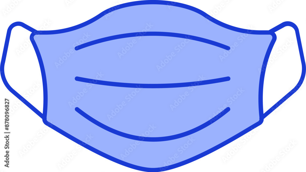 Blue Mask Icon in Flat Style. Blue Mask Icon in Flat Style.