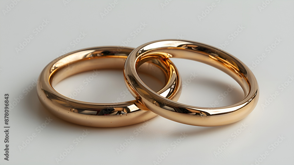 Wedding rings on a white background. Close-up. Wedding rings on a white background. Close-up.
