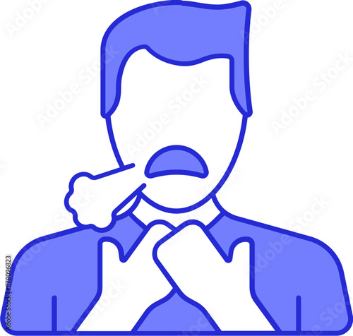 Coughing or Sneezing Man Icon or Symbol.