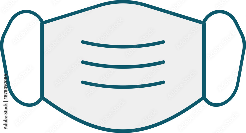 Isolated White Disposal Mask Icon. Isolated White Disposal Mask Icon.