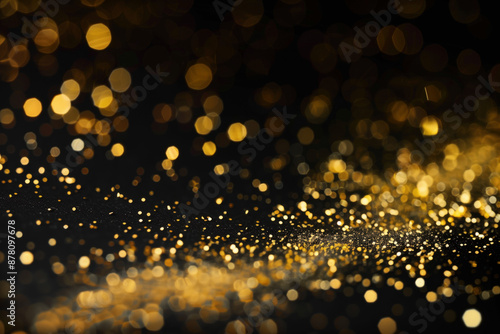 Shimmering golden back ground with glitter, luxurious black and golden glitter back ground