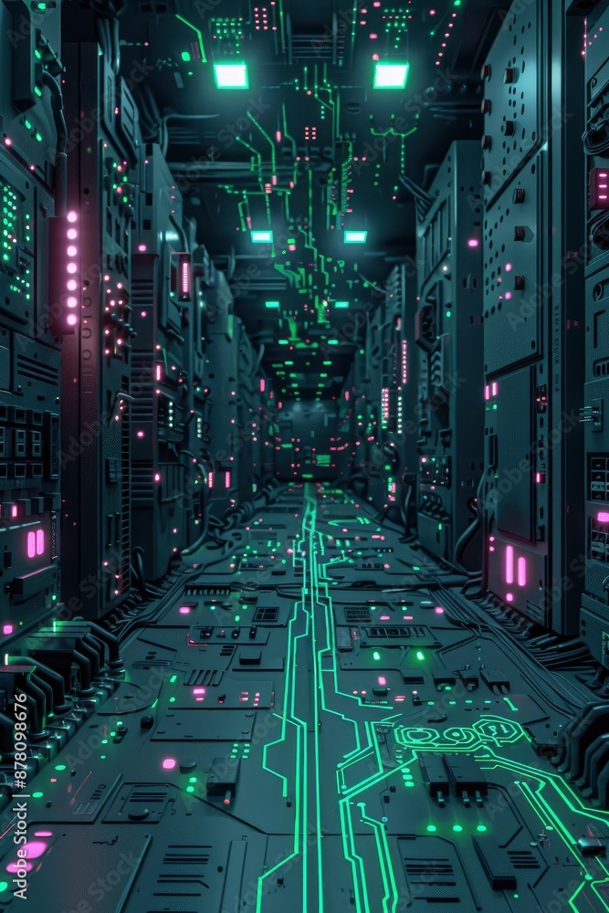 Fototapeta premium Minimalist vector, traditional festival, style of circuit boards, muted, bright colors, gray